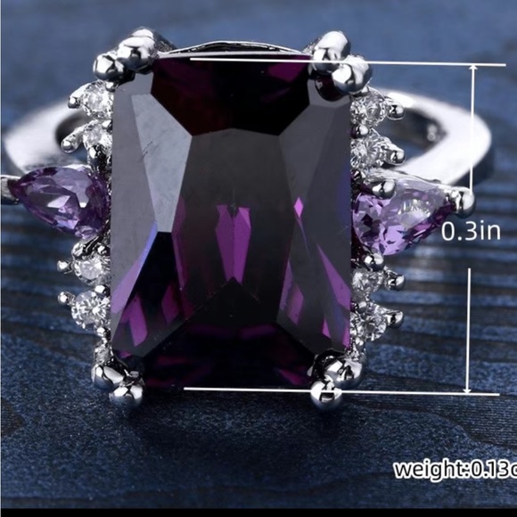 12 CT amethyst zircon fashion ring size 6,7 - Picture 5 of 5